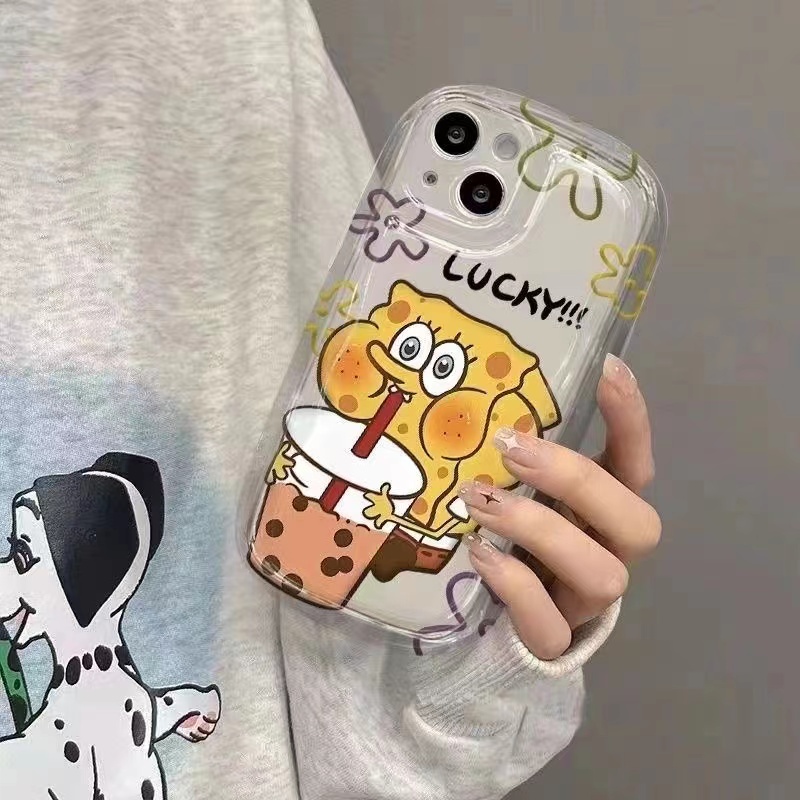 IPHONE Casing Ponsel Tahan Guncangan Kartun Lucu Kompatibel Untuk Iphone14 13 12 11 Pro XS Max X Xr7 +8 Plus Casing Transparan Lembut TPU Silicone Cover