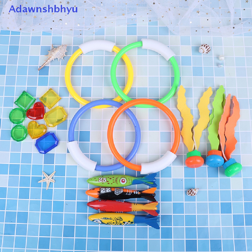 Adhyu 19 Pcs Kolam Renang Lempar Menyelam Mainan Cincin Bawah Air Diving Lingkaran Set ID