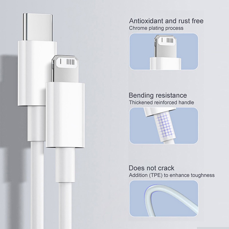 IPHONE Charger Pengisian Cepat PD 20W Original Untuk Iphone14 13 Pro 11 12 Pro Max Mini XS XR X7 8 Plus Quick Charge Tipe C USB C Kabel