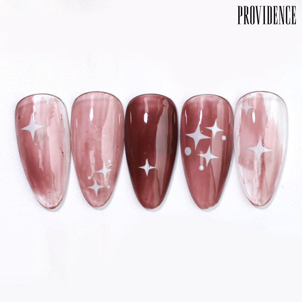 Providence 1lembar Stiker Kuku Dapat Dilepas Mudah Ditempel DIY Dekorasi Nail Art Perekat Diri Pola Bintang Awan Nail Art Decal Salon Aksesoris