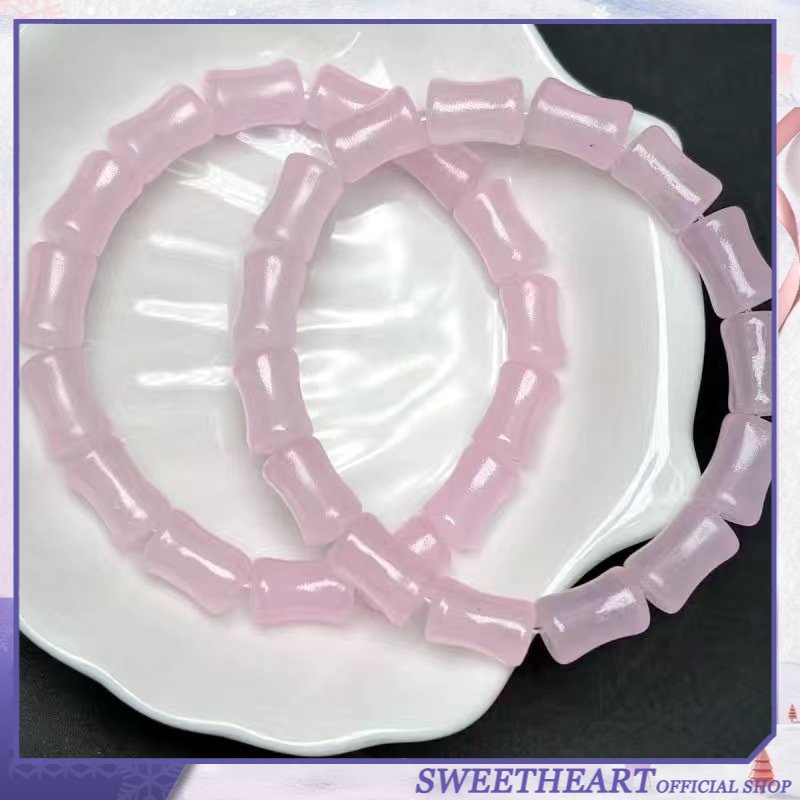 Bintang Dengan Gelang Bambu Kalsedon Imitasi Gaya Cina Baru, Gelang Ceruk Wanita Ringan Mewah, Perhiasan Hati Manis