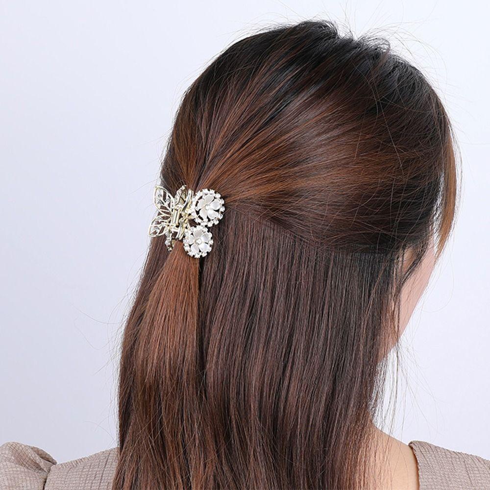 Mxbeauty Cherry Hair Clip Retro Vintage Bunga Rambut Sanggul Tetap Klip Elegan Hiu Grab Clip Small Hair Claw