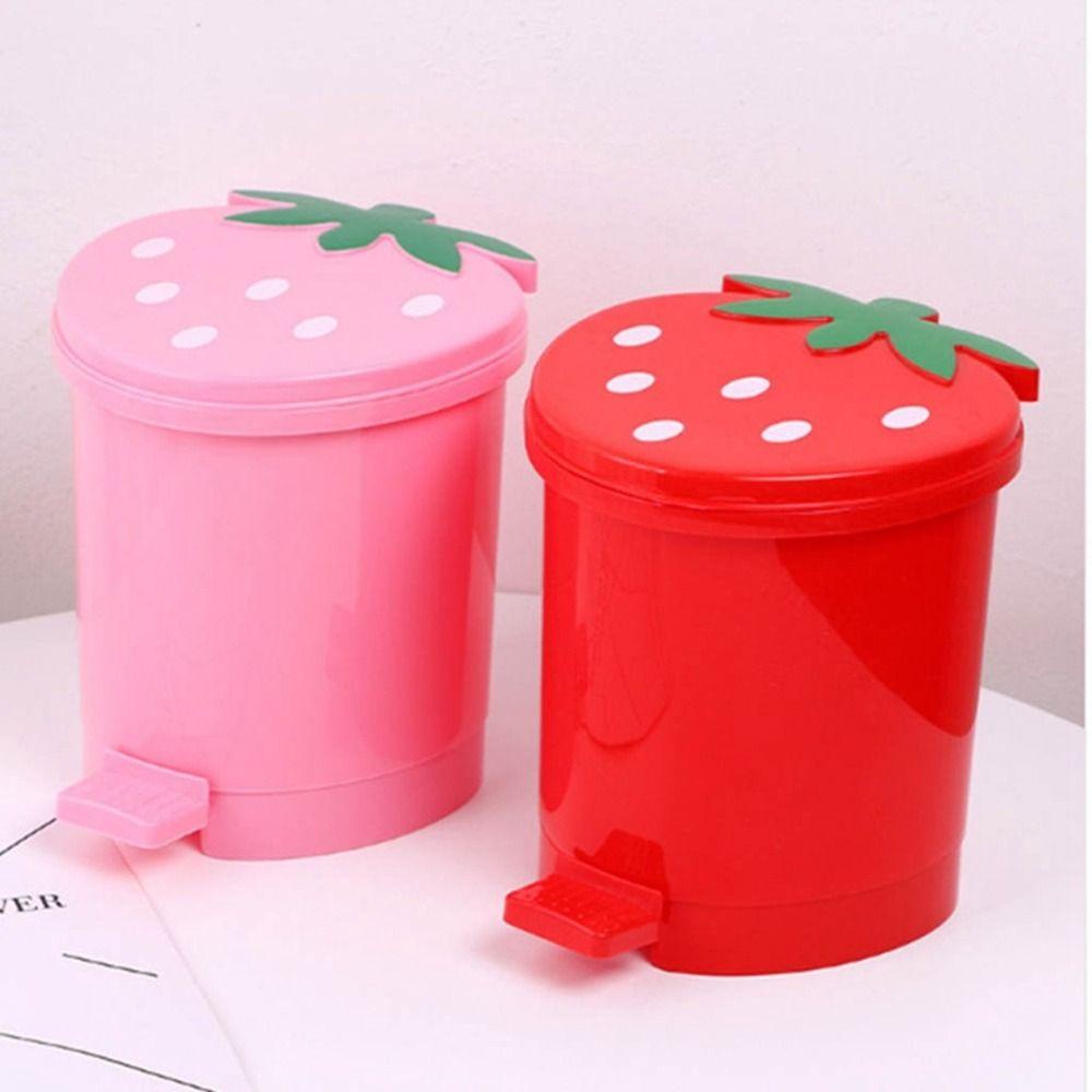 Rebuy Trash Can Pink Plastik Tahan Lama Perlengkapan Rumah Dengan Tutup Sealing Washable Decorative No Odor Dustbin