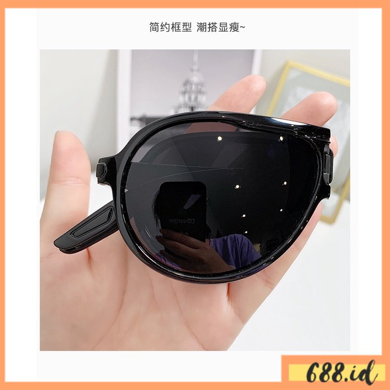 Kacamata Hitam Lipat Wanita Pria Sunglasses Anti UV Unisex Model Terbaru Kaca Mata Fashion Korea KM 12