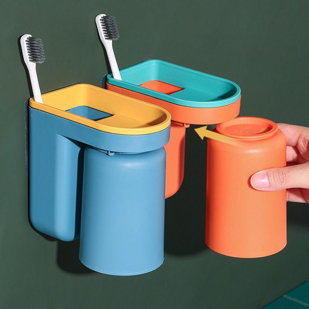 Rak Sikat Gigi Nanas Praktis Anti Debu Tempel Dinding Draining Brushing Cup