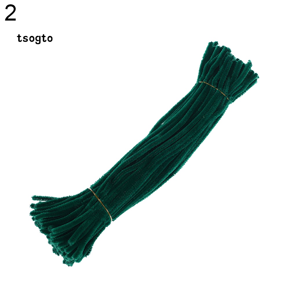 100pcs Chenille Batang Pembersih Pipa Tongkat Twist Anak DIY Craft Mainan Edukasi