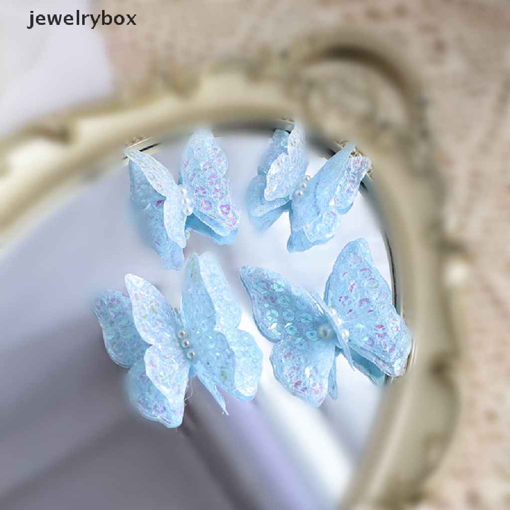 [jewelrybox] 4pcs Butterfly Cake Topper DIY Dekorasi Rumah Simulasi Berongga Kupu Butik