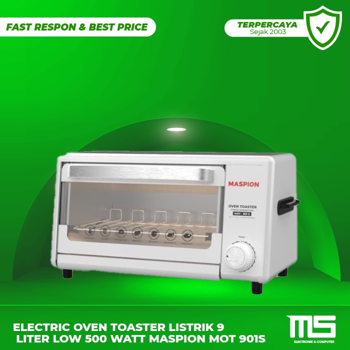 Electric Oven Toaster Listrik 9 Liter Low 500 Watt Maspion MOT 901S