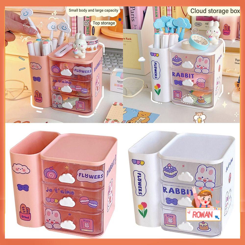 R-flower Pen Holder Kotak Pensil Multifungsi Kapasitas Besar Desktop Organizer