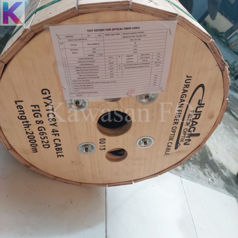 KU 4 Core Fig8 G652D /Kabel FO Bulat 4 Core Figure 8 Panjang 2km