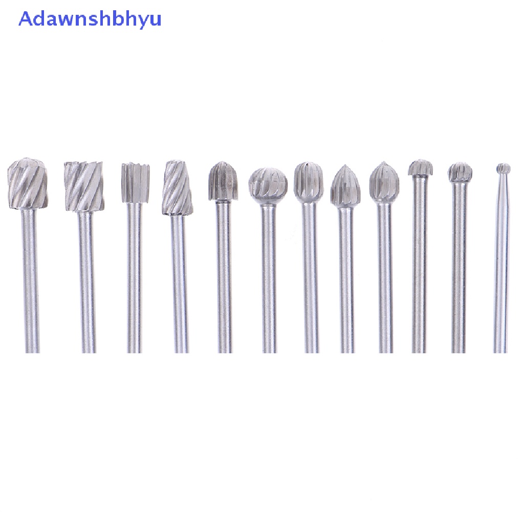 Adhyu 20pcs Tungsten Carbide Rotary Point Burr Die Grinder Shank Set 3 * 40mm ID