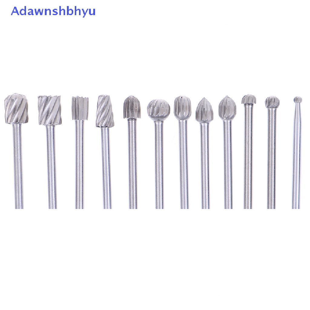 Adhyu 20pcs Tungsten Carbide Rotary Point Burr Die Grinder Shank Set 3 * 40mm ID