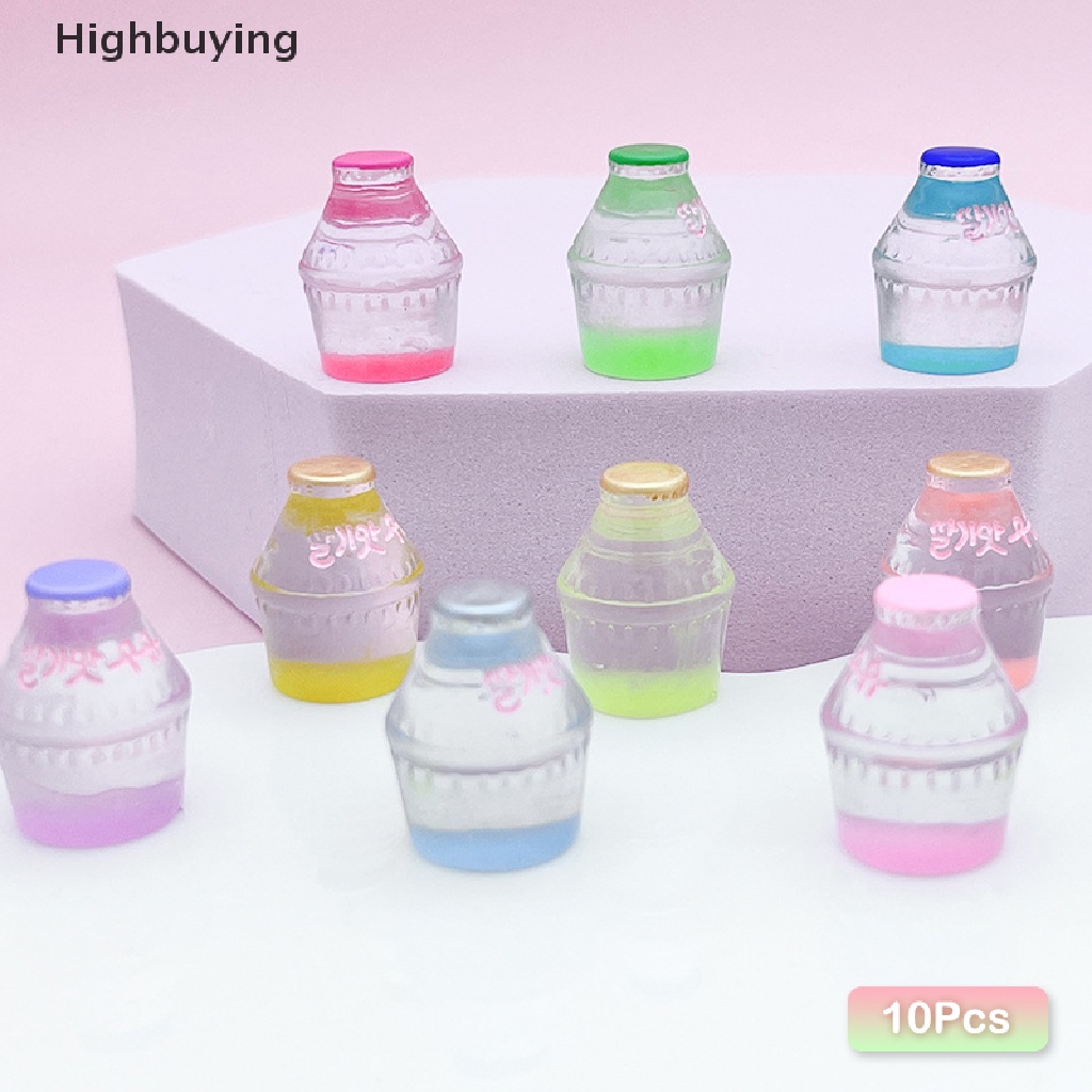 Hbid 10Pcs Bercahaya Tembus Botol Mini DIY Perhiasan Tiga Dimensi Kreatif Botol Resin Ornamen Glory