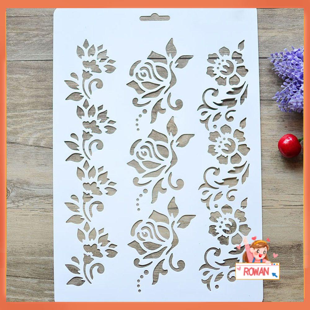 R-flower Layering Stencils DIY Scrapbooking Plastik Lukisan