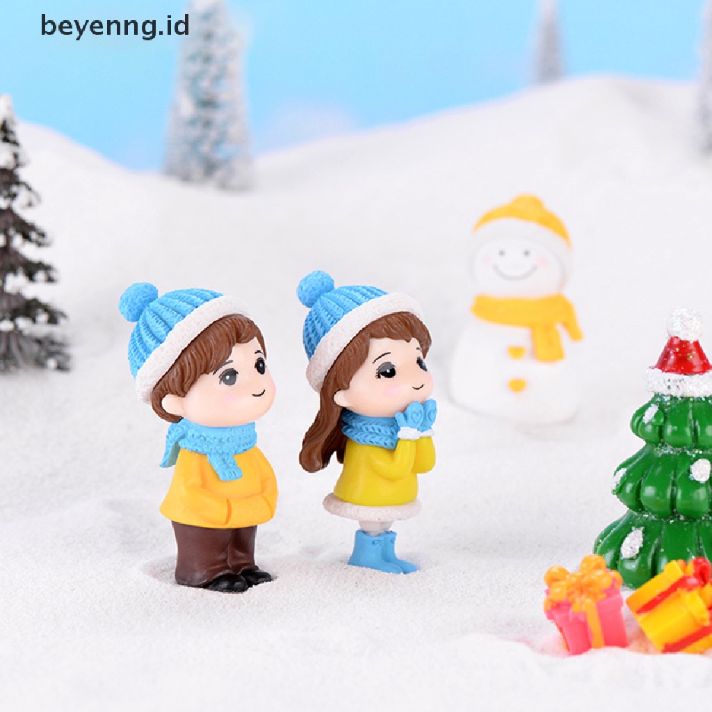 Beyen 3Pc Boneka Figure Pasangan Natal Mini DIY Dekorasi Taman Ornamen Miniatur ID