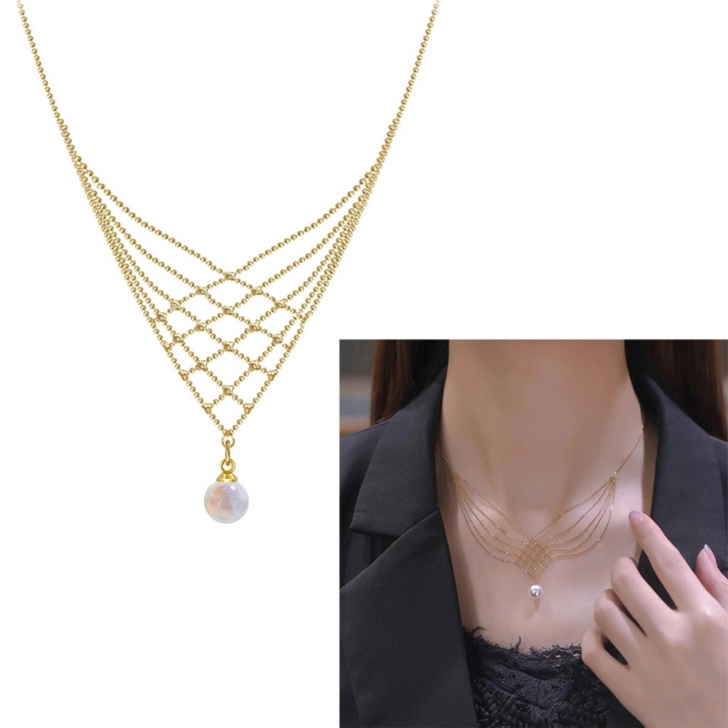 Siy Multi-Layer Rantai Chokers Mutiara Liontin Kalung Wanita Kalung Perhiasan Pesta