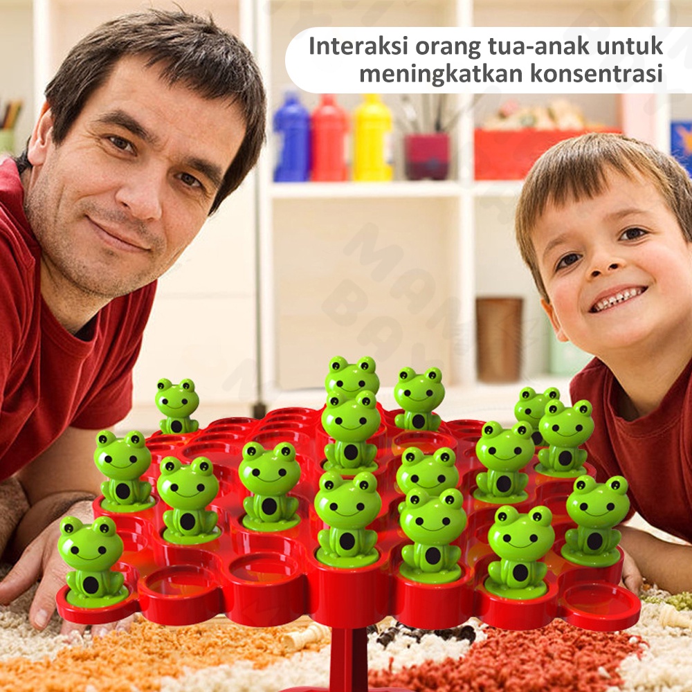 Mamibayi Mainan Edukasi Anak pohon keseimbangan katak permainan interaktif board game