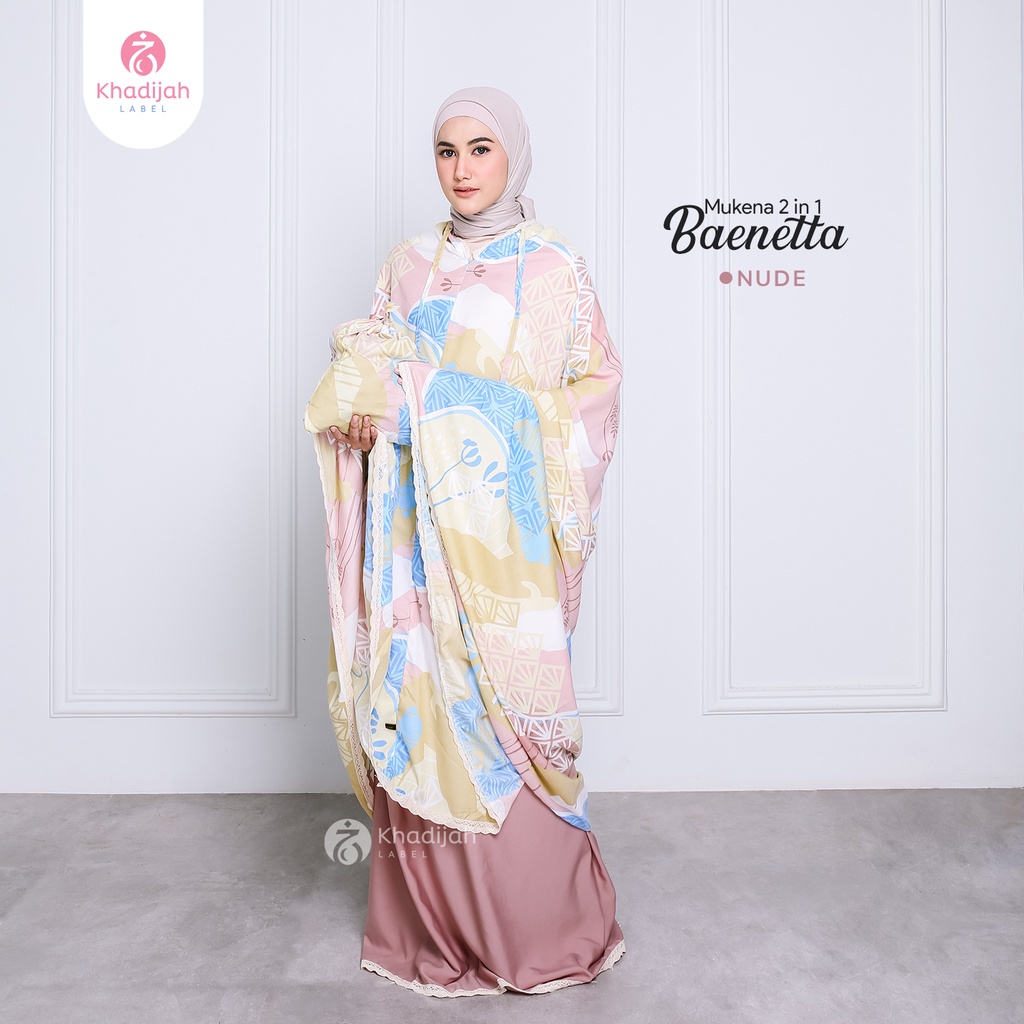 KhadijahLabel Mukena Mukenah Dewasa Jumbo Resleting Motif Baenetta