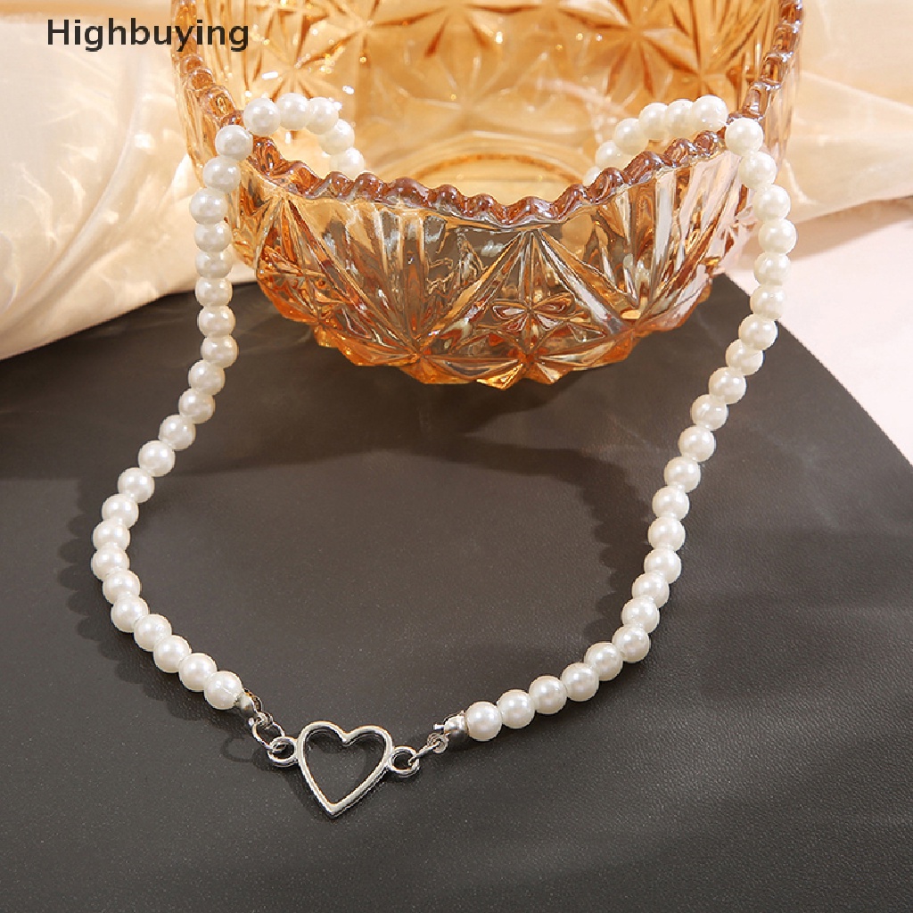 Hbid Korean Elegant Pearl Heart Beads Necklaces Pendant Choker For Women Ladies Fashion Clavicle Chain Accessories Jewelry Gifts Glory