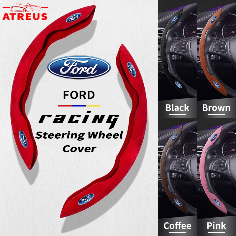 Ford Sarung Pelindung Setir Mobil Racing Suede Steering Wheel Cover Anti Slip Serap Keringat Untuk Fiesta Ranger Ecosport Focus Everest Mustang