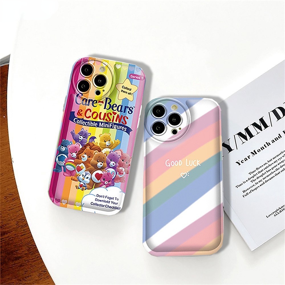 Soft Case Samsung A14 A04 A04S A13 A03 A03S A12 A52 A52S A21S A50 A50S A30S A20 A10S A10 A11 M11 J7 Prime J7 Pro J6Prime J6Plus Cute Rainbows Care Bears TPU Air Cushion Phone Cover