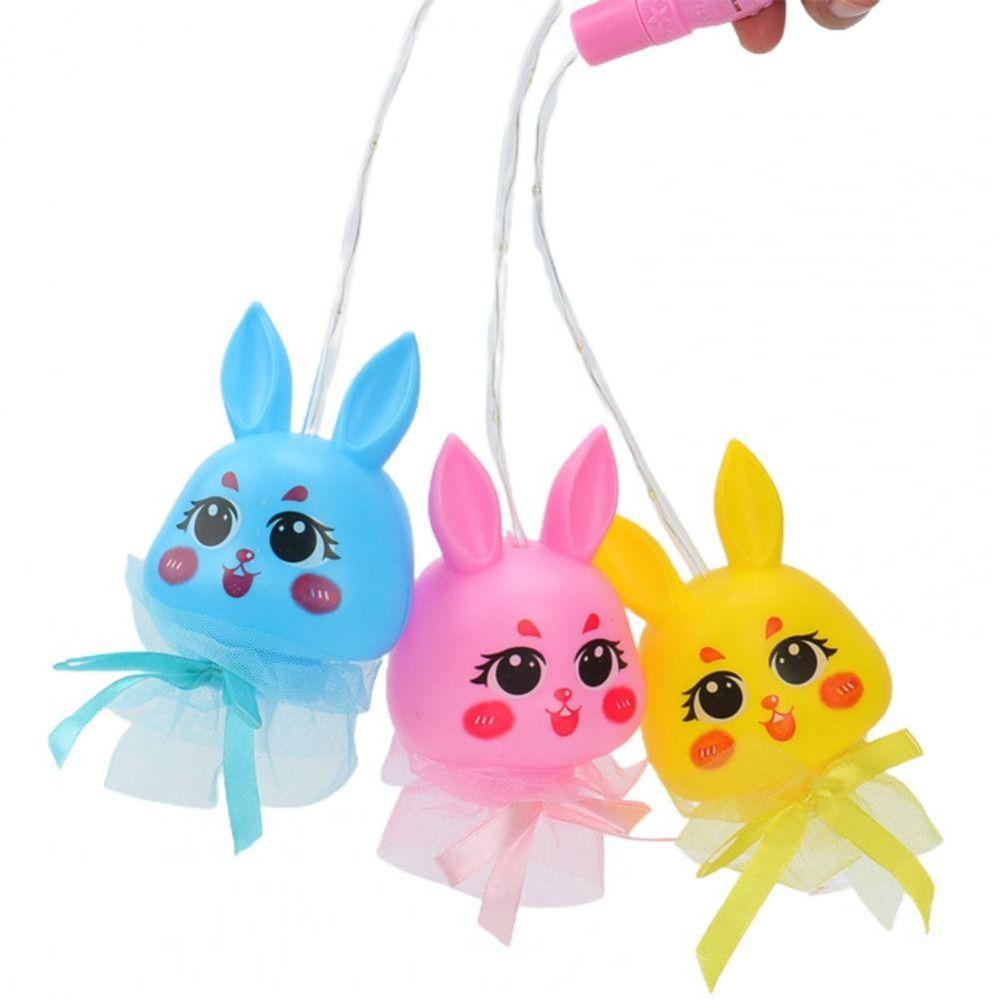 [Elegan] Luminous Lantern Mainan Alat Peraga Acara Masa Kecil Klasik Hiburan Hadiah Dekorasi Rumah Alat Hiburan Lentera Portabel Warna-Warni Flash Mainan Luminous Rabbit Lantern