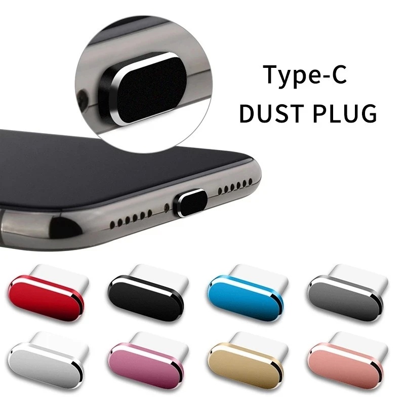 Aluminium Alloy Steker Debu Tipe-C Konektor Perlindungan Plug Phone Hole Protection Aksesoris Charging Port Penutup Debu Cap