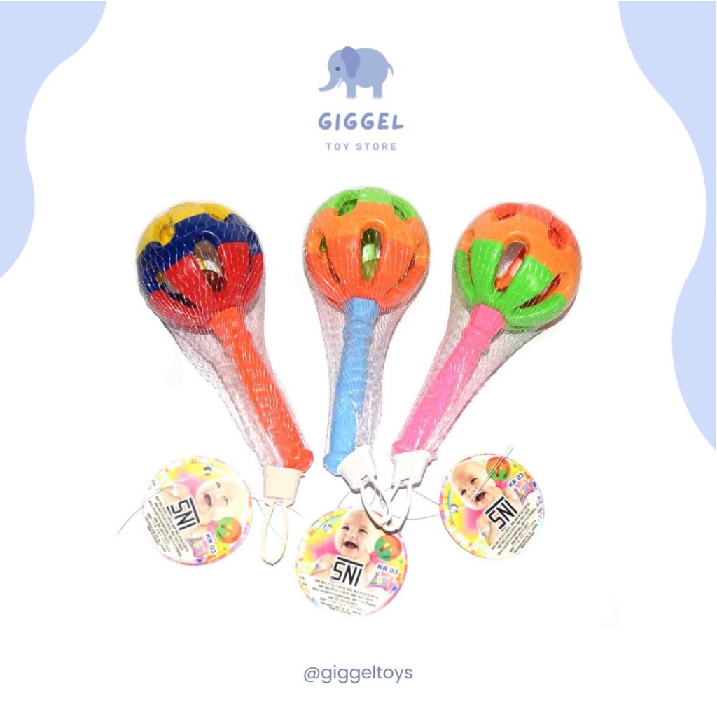 [ Giggel ] Rattle Stick Shaker / Mainan Kecrekan Bayi / Kerincing Gagang / Mainan Edukasi Anak / Krincingan Gagang Mainan Anak Bayi