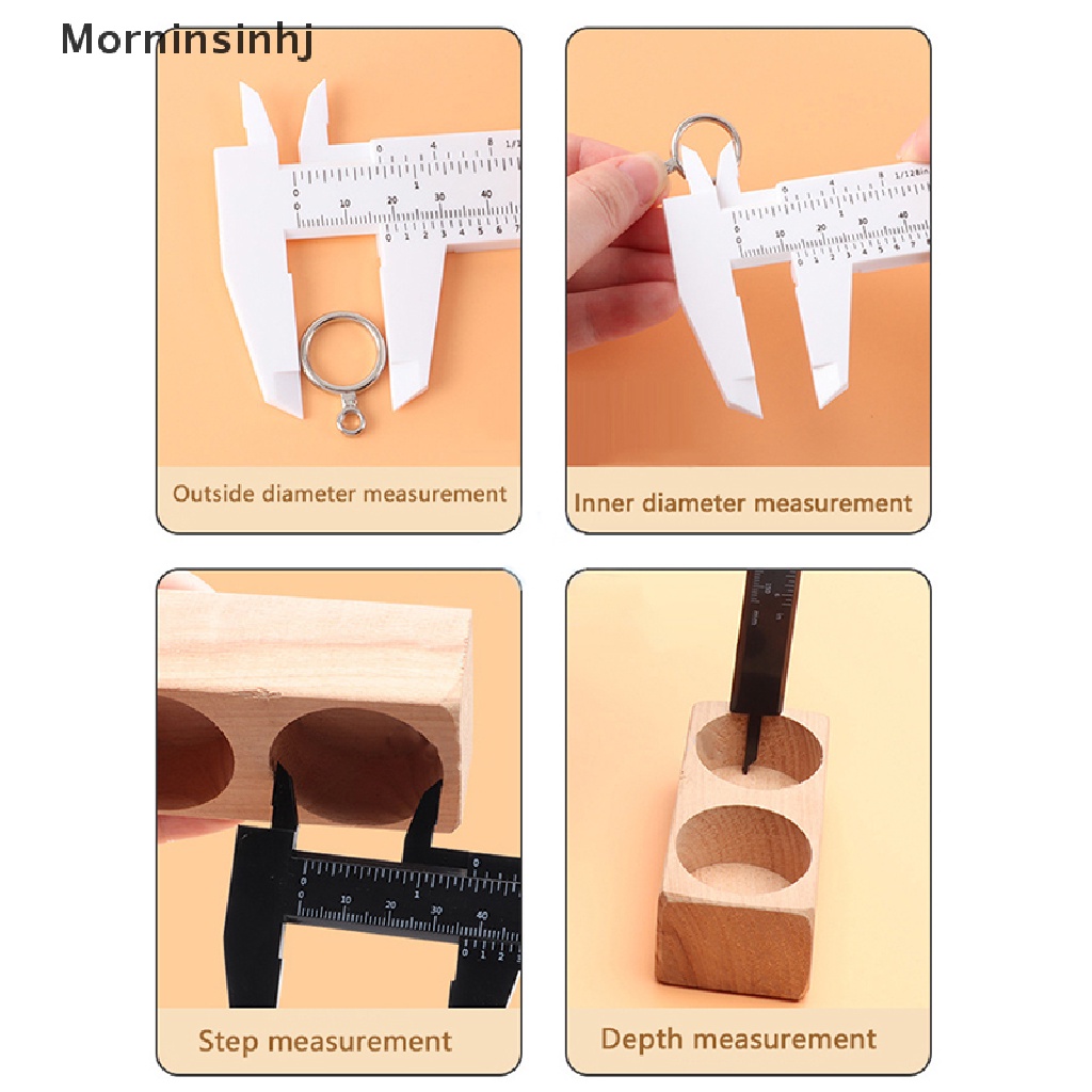 Mornin Jangka Sorong Plastik Mini DIY Alat Woodworking Metalworking Skala Ganda Sliding Gauge Plastic Vernier Caliper Aperture Depth Diameter Measure Tool id