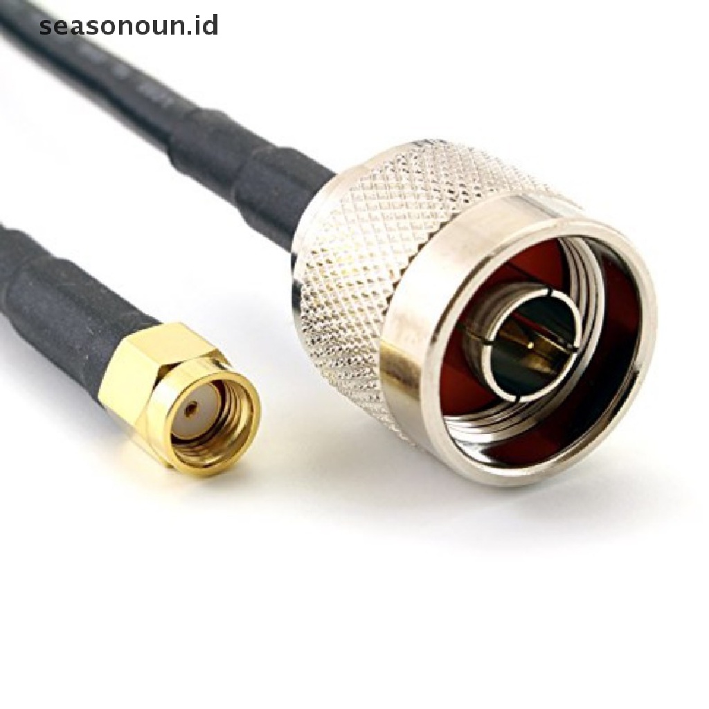 Seasonoun RG58 N Type Male to SMA Male Plug Adapter Kabel Coaxial Kuncir Kabel Ekstensi.