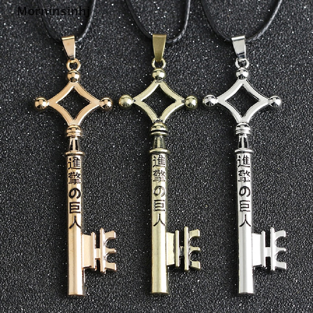 Mornin 1PC/Pair Anime Attack On Titan Gantungan Kunci Eren Key Shingeki No Kyojin Rantai Kalung Vintage Tali Rantai Liontin Kalung Perhiasan Anime Untuk Pria Cosplay id