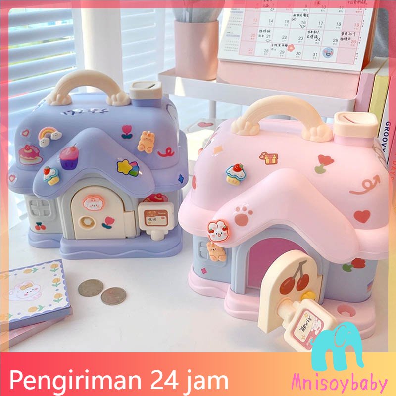 Jual [Hadiah Stiker] Celengan Kartun Lucu Rumah Jamur Bentuk Koin