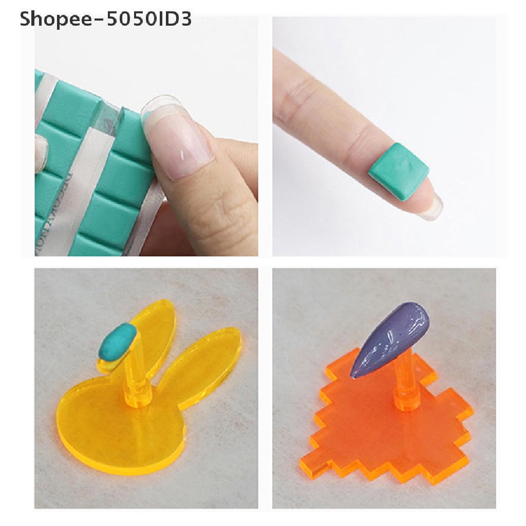 [HOT] 1pc Dudukan Kuku Latihan Latihan Display Stand Desain Bunga Nails Tools [ID]