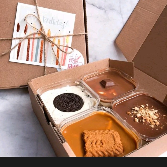 

⭐BISA COD⭐ Kado Hadiah Gift Box Ulang Tahun Gift Set Cheesecake ( 4 Box )