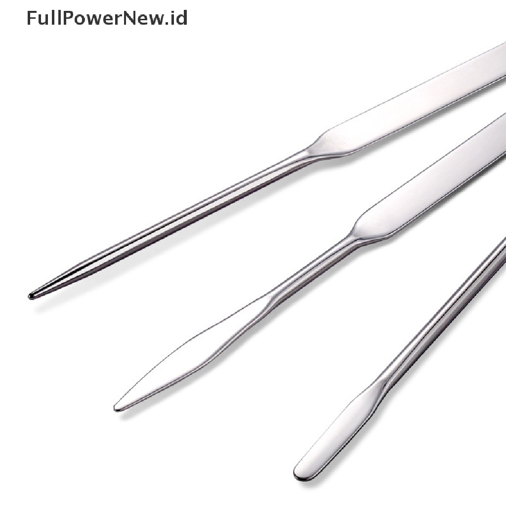 Power 1PCS Kepala Ganda Alat Spatula Pencampur Makeup Kosmetik Bahan Stainless Steel Untuk Palet ID