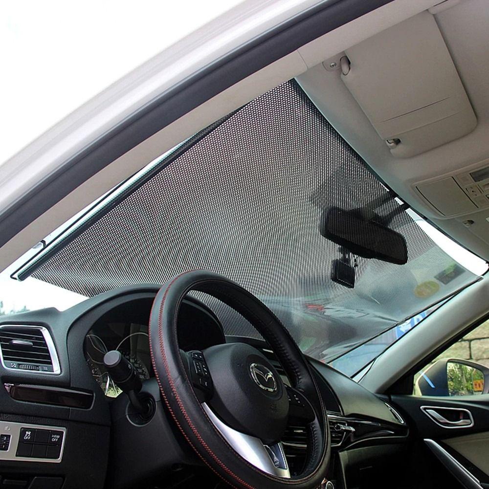 LANFY Car Windshield Sunshade Interior Accessories Rolling Anti-UV Curtain Protector Parasol Window Visor Blind Car Protection Sunshade Cover Shield