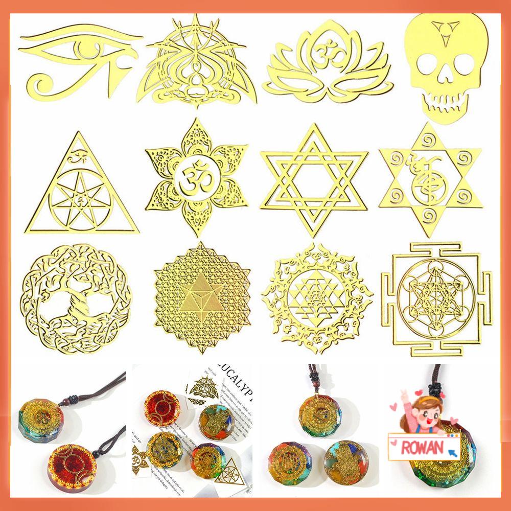 R-bunga 7cakar Stiker Hadiah Energi Orgonite DIY Aksesoris Ornamen Piramid