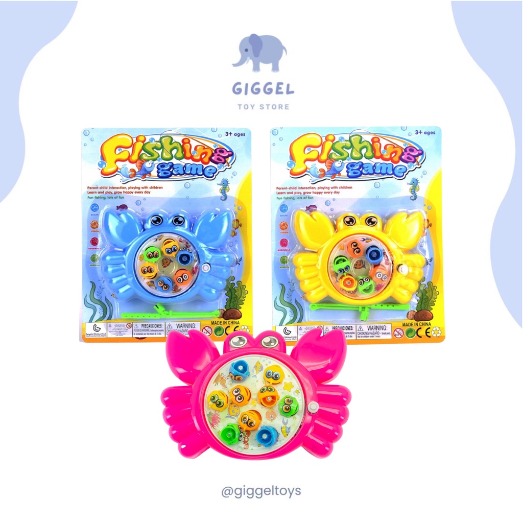 [ Giggel ] Mainan Pancingan Ikan / Mini Fishing Game / Kolam Pancingan Magnet Putar / Pancingan Ikan 2 Kolam