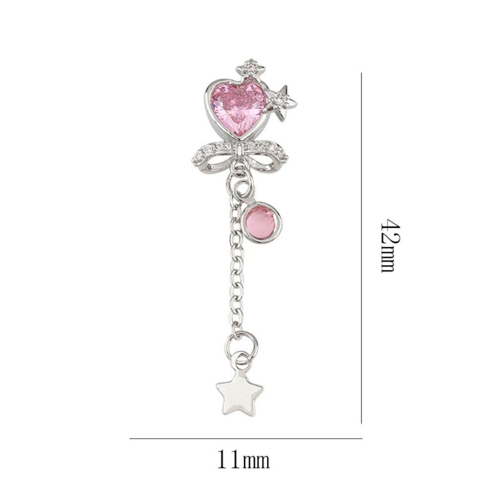 Mxbeauty Manicure Aksesoris Mewah DIY Rantai Love Hati Emas Perak Zirkon Nail Art Dekorasi