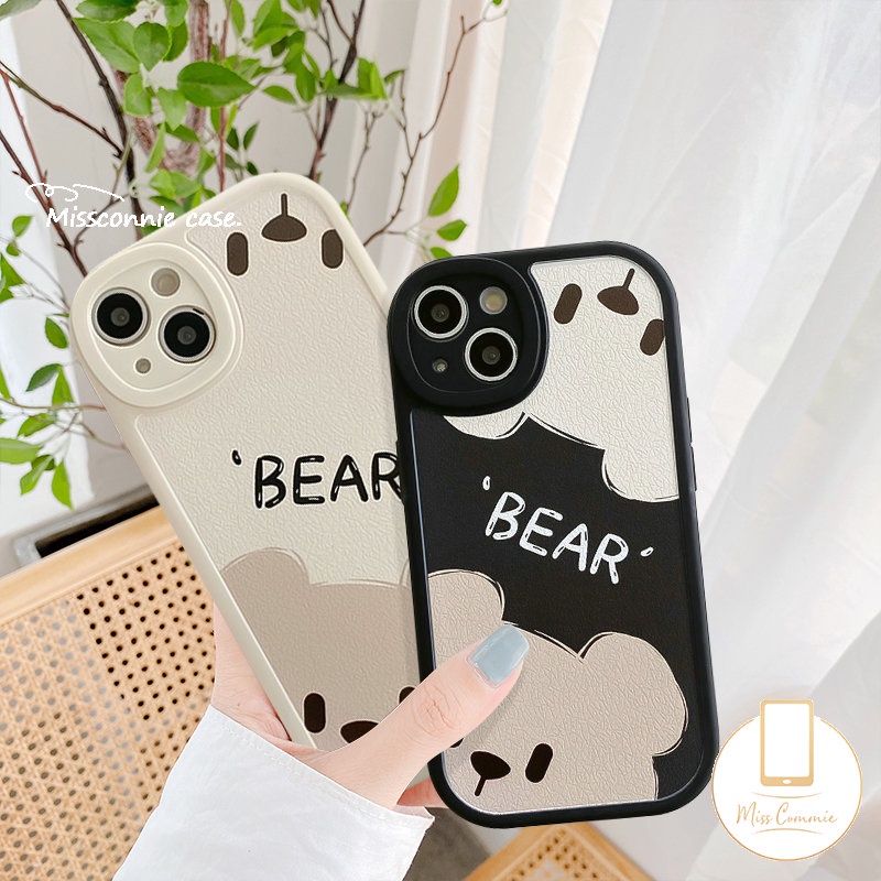 Couples Case Vivo Y16 Y36 Y02T Y11 Y20 Y17 Y15s Y02s Y22 Y12 Y35 Y22s Y21 Y15 Y30 Y51 V23E V23 Y20i Y12i Y21s Y15A Y33s Y31 Y91C Y20s Y21A Y91 Motif Beruang Lucu Kartun Simple