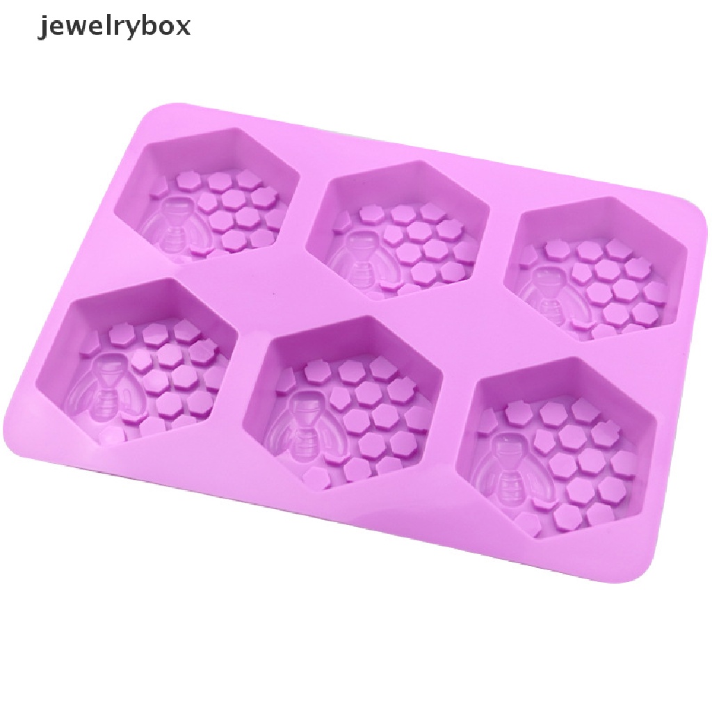 [jewelrybox] 3d Handmade Sabun Silikon Cetakan 6-Piece Bentuk Lebah Cetakan Sarang Lebah DIY Kue Cetakan Butik