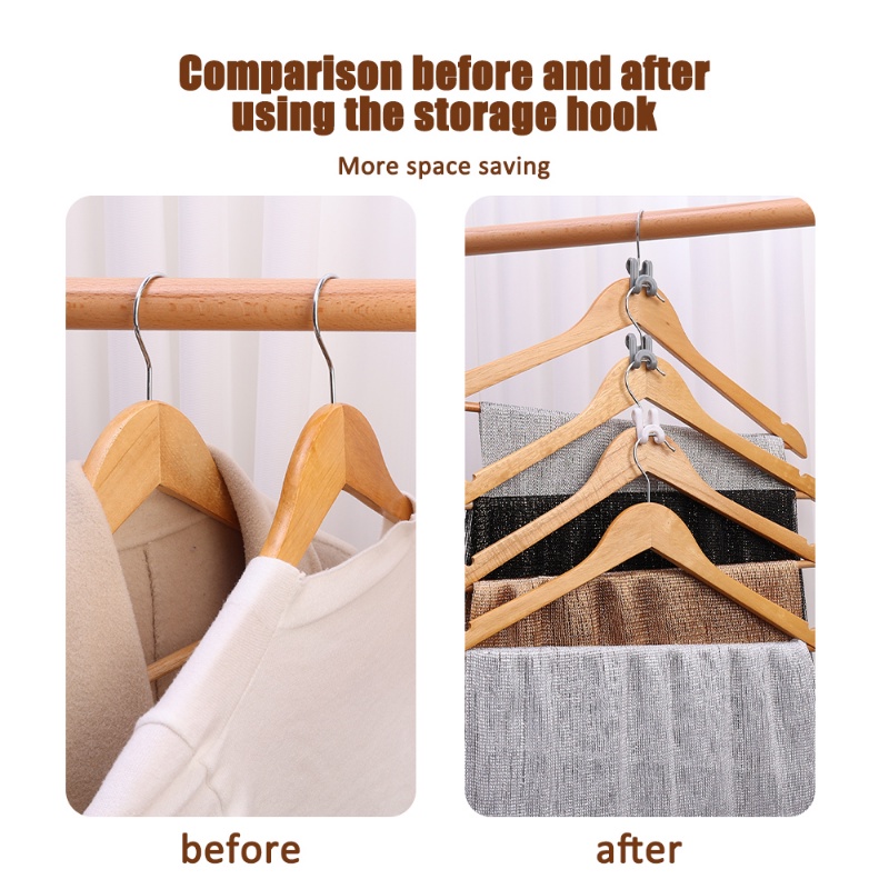 5pcs Stackable S-type Hanging Pegs Clothes Hanger Kait Penghubung Hemat Ruang Lemari Organize Tool Non-slip Topi Syal Rak Kuat Beban Bantalan Rak Plastik