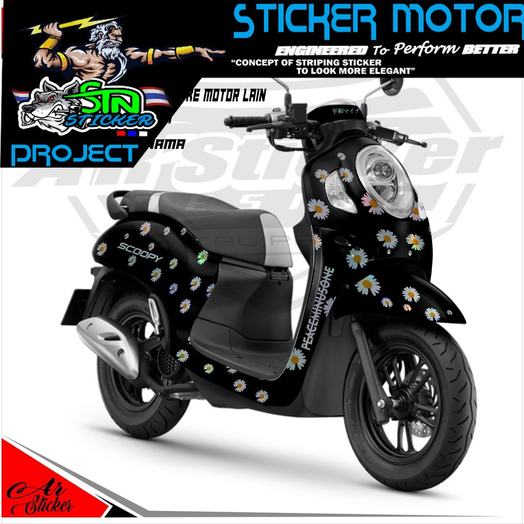 Decal Hologram Chrome Pelangi Scoopy FI Stiker Fullbody Scoopy Tahun 2013-2016, 2017-2020, 2021 018