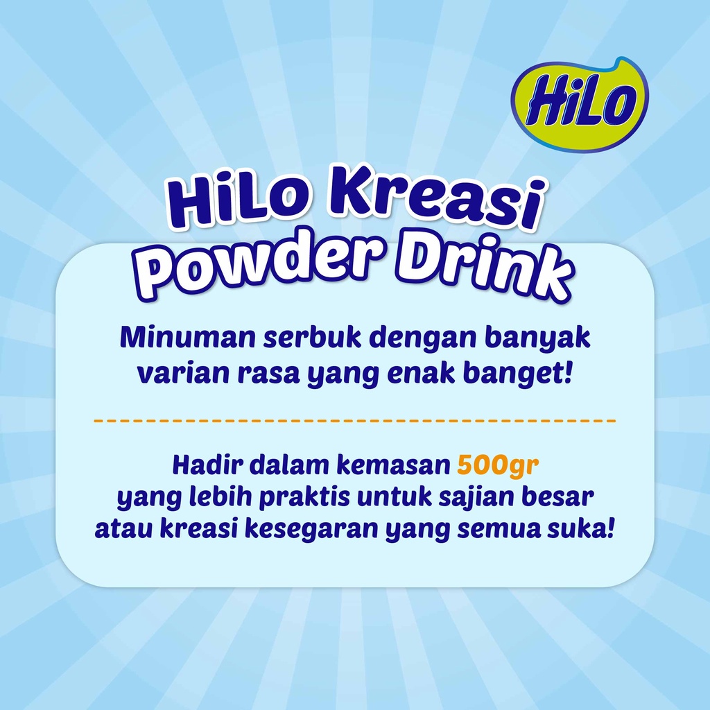 HiLo Powder Drink Klepon Latte/ Ketan Hitam Refill 500g