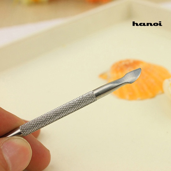 Hi * Stainless Steel Cuticle Nail Pusher Remover Double Ended Pedicure Manicure Tool