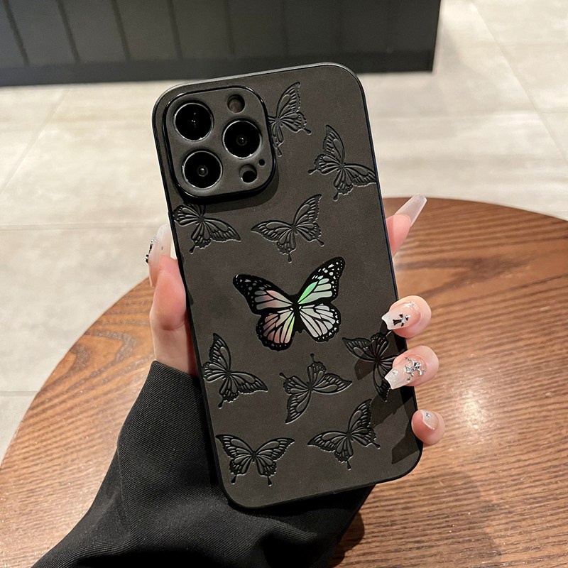 Nice Shine Laser Butterfly Hard Case HP iP iPhone 14 + Plus 11 12 13 Pro Max X XR XS Max FTD Casing Apple