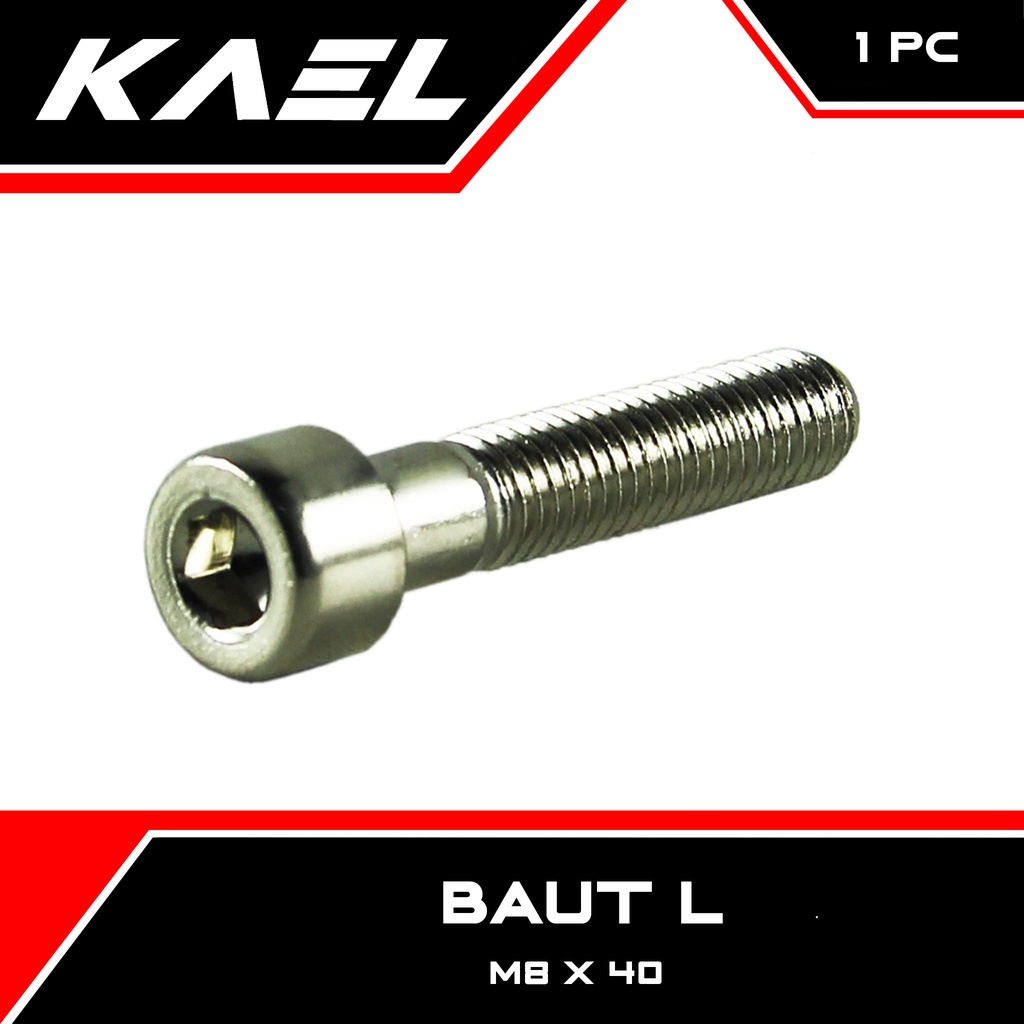 Baut L M8 x 40 Kunci 5 Pitch 1,25 L6 8x40 K 5 P 1,25 Baud Bolt