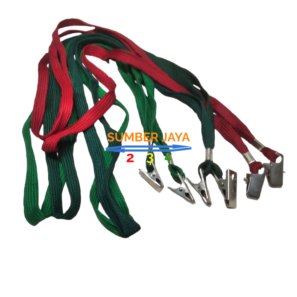 TALI GANTUNGAN ID CARD JEPIT POLOS / TALI LANYARD MODEL JEPIT / GANTUNGAN NAME TAG KATUN PIPIH