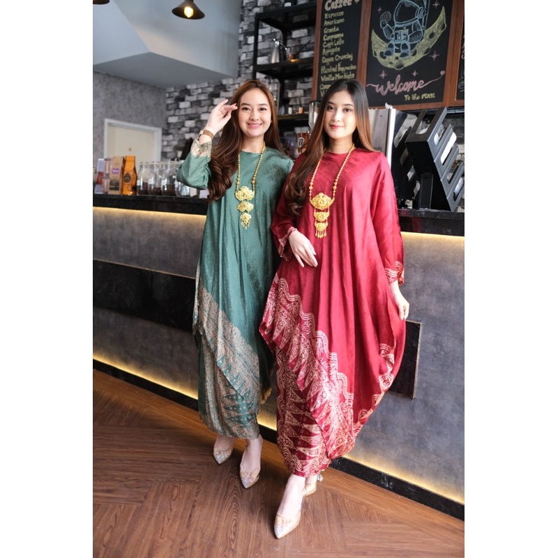 Setelan Pakaian Wanita Baju Batik Atasan Set Rok Instan Batik Viscose Modern Kondangan Lamaran Wisud