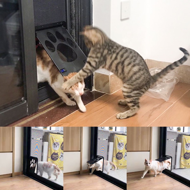 Dog Cat Flap Door Pet Cat Inside Door Lockable Safe Screen Outdoor Door Magnetic Self-Closing Function Pintu Kokoh Untuk Anjing Kucing